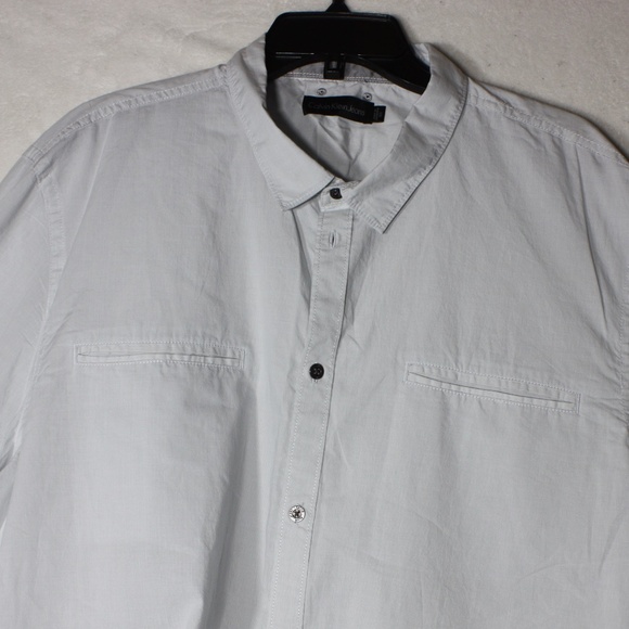 Calvin Klein Men's Shirt XXL Mirage Gray Button Down Long Sleeve NWT 100% Cotton - Picture 1 of 10